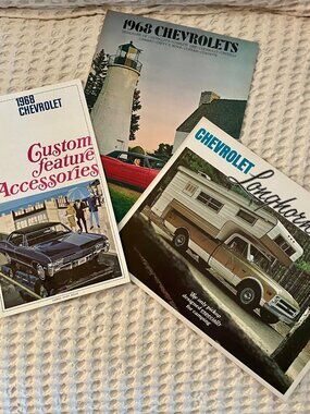 Vintage 1968 Chevrolet Brochures Lot Camaro Chevelle Nova Corvette Longhorn
